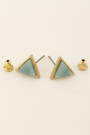 Trendy Triangle Earrings With Thick Stone 6CAB9